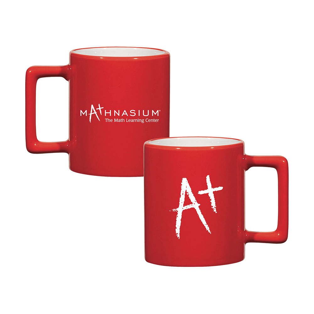 11 oz. Square Handled Ceramic Mug (red)