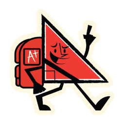 Right Isosceles Triangle with Backpack Temporary Tattoo