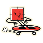 Square on Skateboard Temporary Tattoo