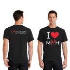 Adult Black I Heart Math T-Shirt