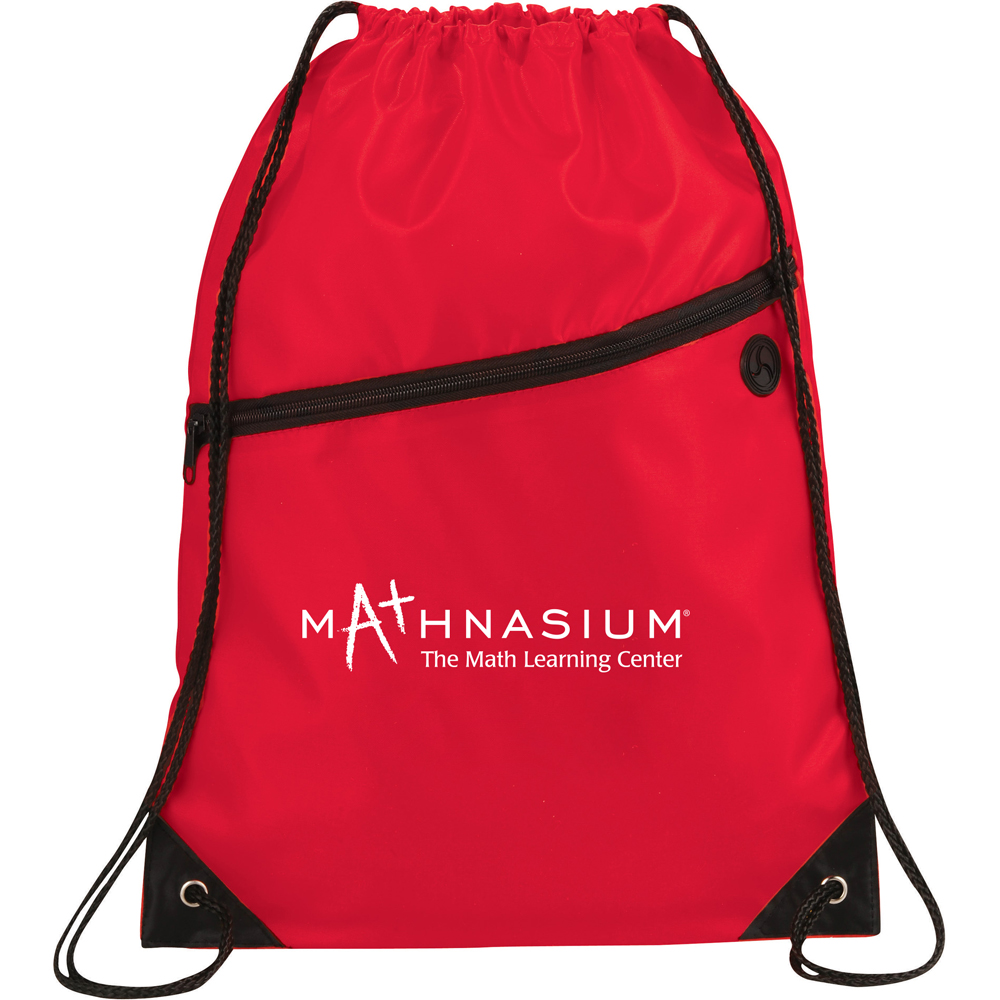 Drawstring Cinch Bag w/ Zipper: Mathnasium