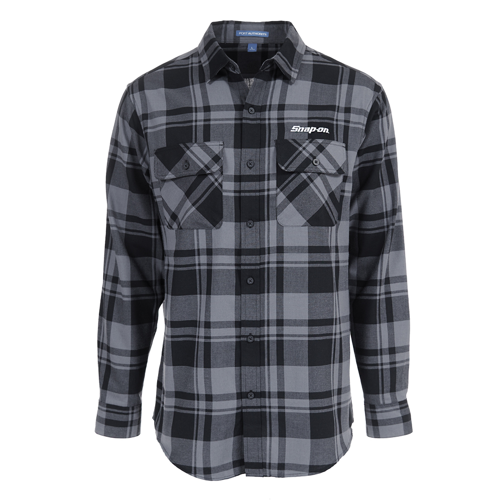 Grey/Black Flannel Shirt: Snap-on Consumer