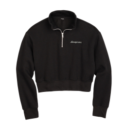 Ladies' Black Crop 1/4 Zip