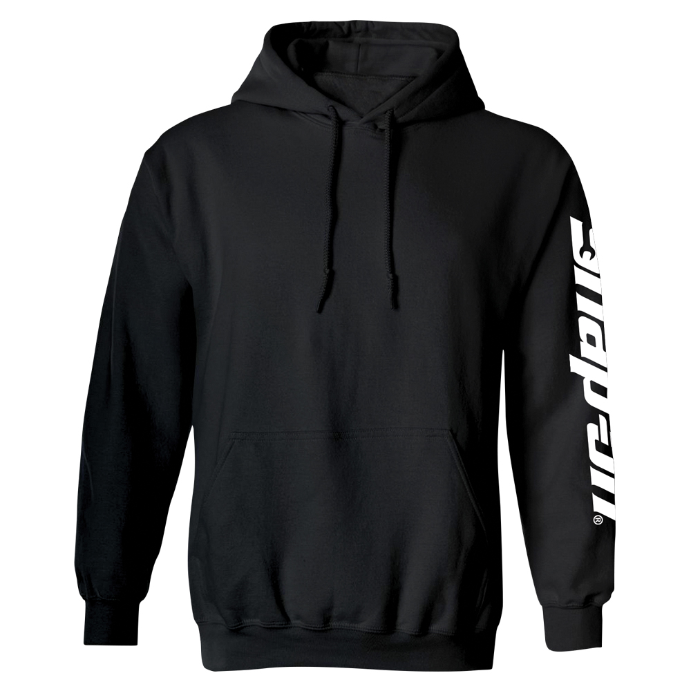 Left Sleeve Logo Black Hoodie: Snap-on Consumer